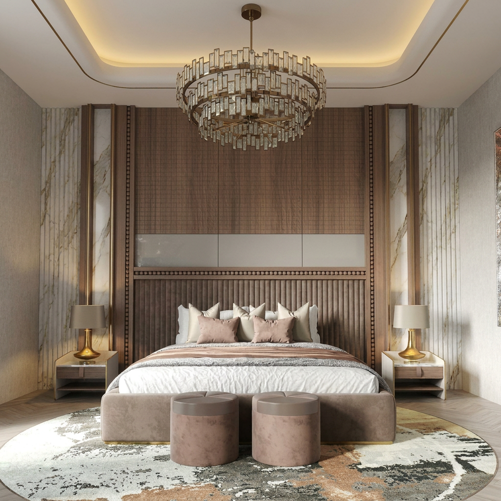 Contemporary Lux Hotel suite bedroom — Suite Living by Mr Cow Studio Singapore