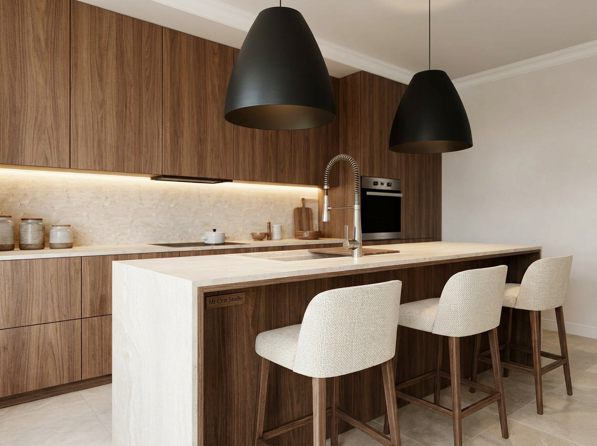 Modern Minimalist kitchen — Quiet Lines by Mr Cow Studio Singapore