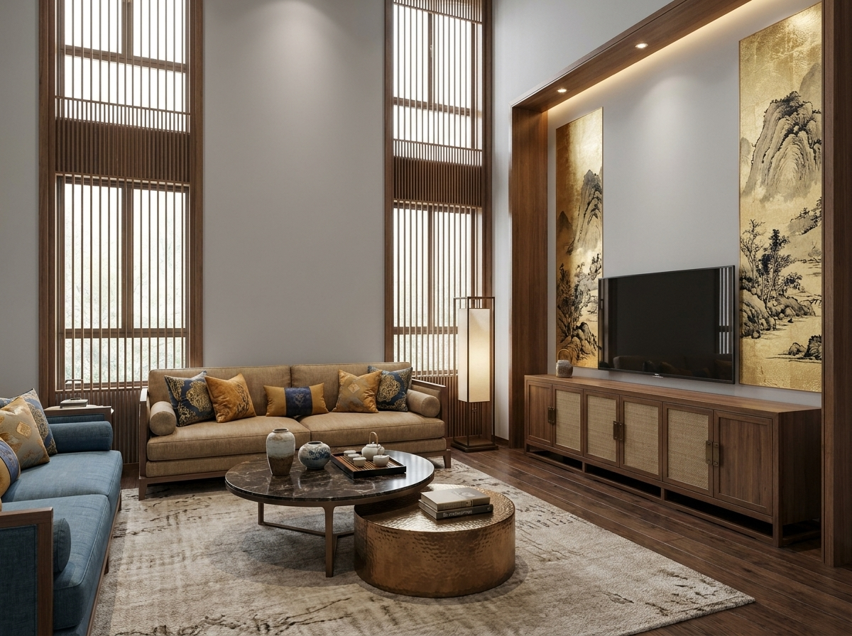 Modern Oriental interior — Oriental Essence by Mr Cow Studio Singapore
