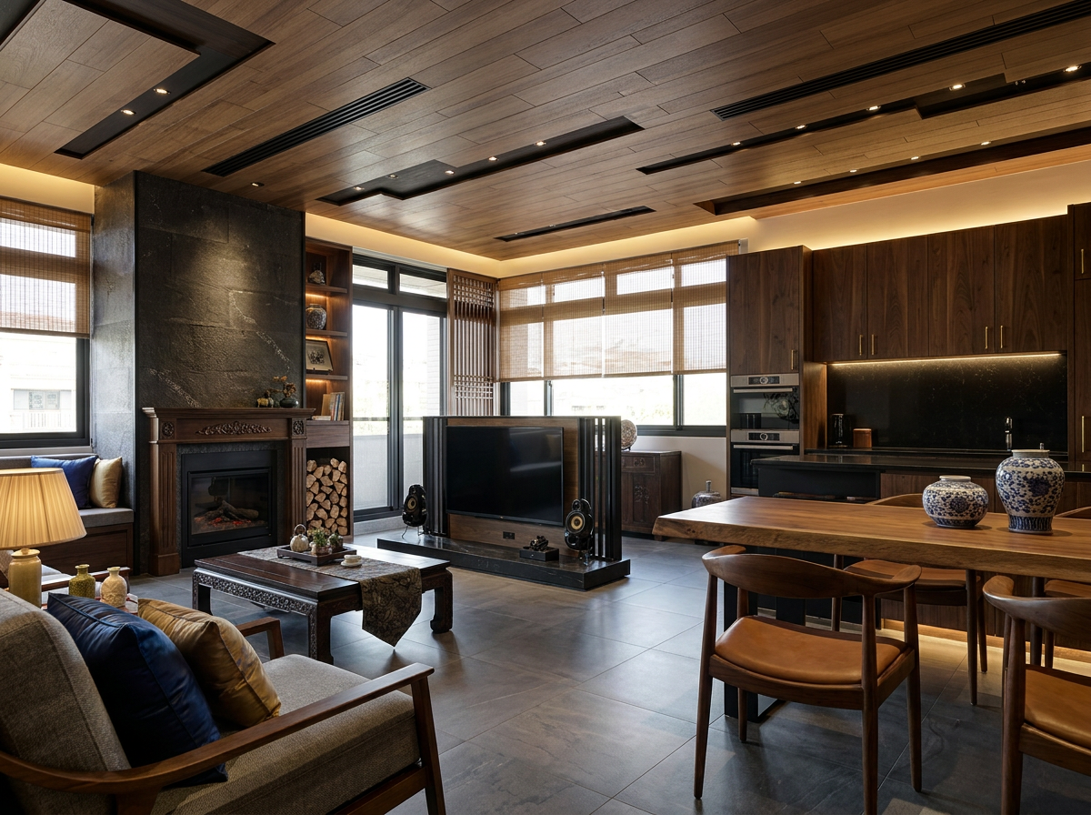 Warm Wood Wall — Oriental Essence by Mr Cow Studio